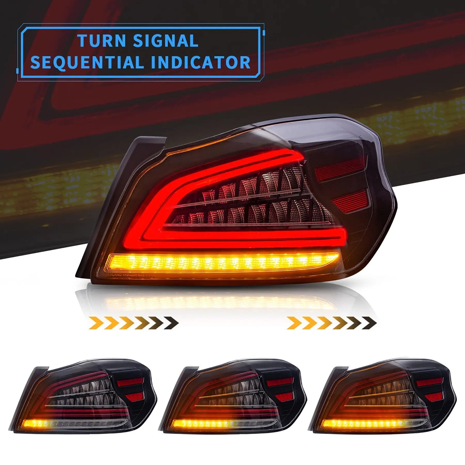 Vland 15-21 WRX & WRX STI 1st Gen (VA) LED Tail Lights With Sequential Turn Signal sayaragear