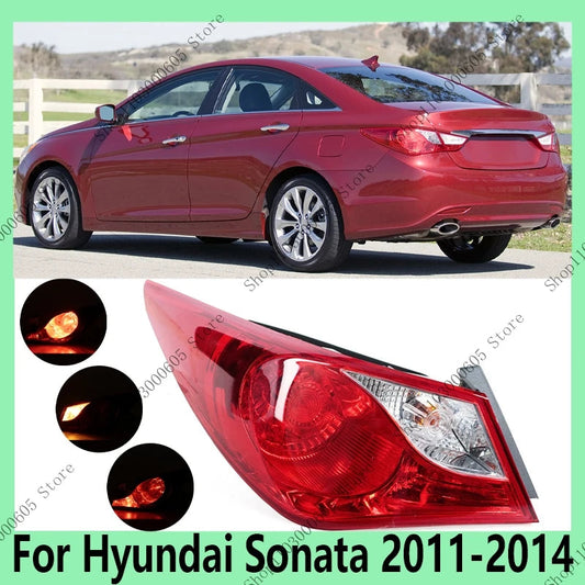 For Hyundai Sonata 2011-2014 Automobile Accessories Rear Bumper Tail Light Assembly Turn Signal Brake Brake Light Reverse Light sayaragear