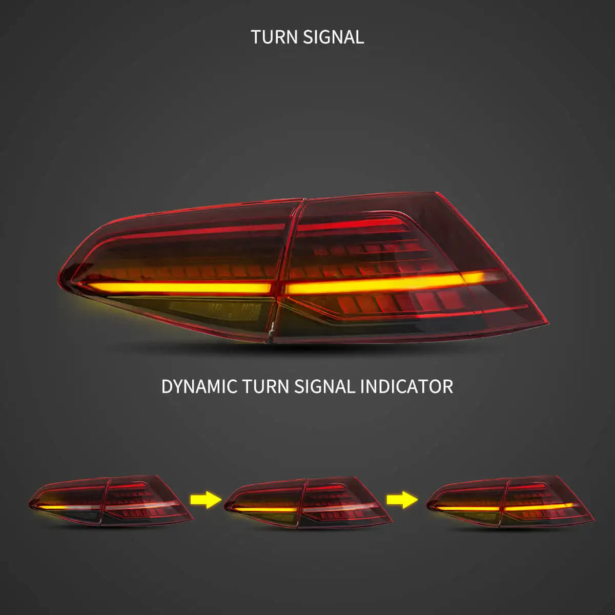 VLAND LED Tail Lights For 13-21 VW Golf MK7 MK7.5 Hatchback Sequential Turn Signal Rear Lamp Assembly sayaragear