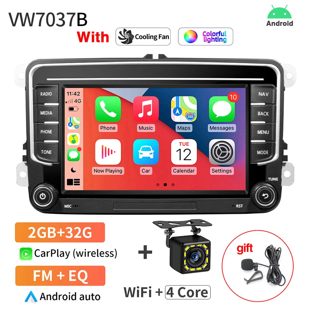 GRANDnavi Android13 Car Radio GPS For VW Volkswagen Skoda Octavia Golf 5 6 Touran Passat B6 Polo Jetta 2Din Multimedia Player sayaragear