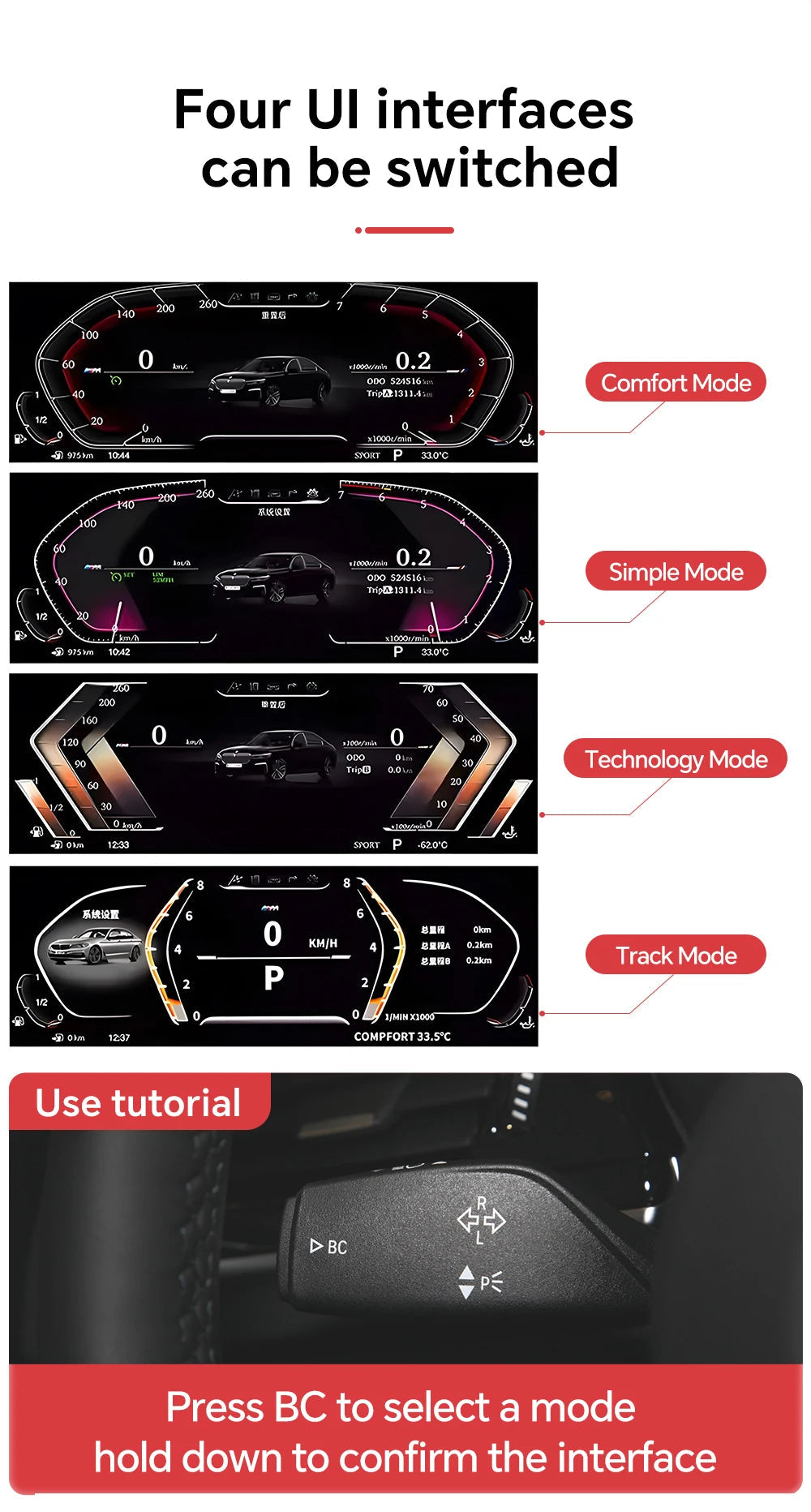 Dashboard Displayer Digital Cluster Instrument Speedometer for BMW X3 X4 X5 X6 5Series  6Series 7Series F10 F25 F26 F07 F15 F16 sayaragear
