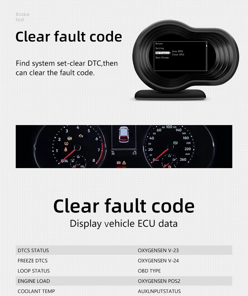 NEW Multi-function Full LCD Instrument OBD+GPS Dual System Car OBD2 GPS HUD Head Up Smart Digital Speedometer with Tester Alarm sayaragear