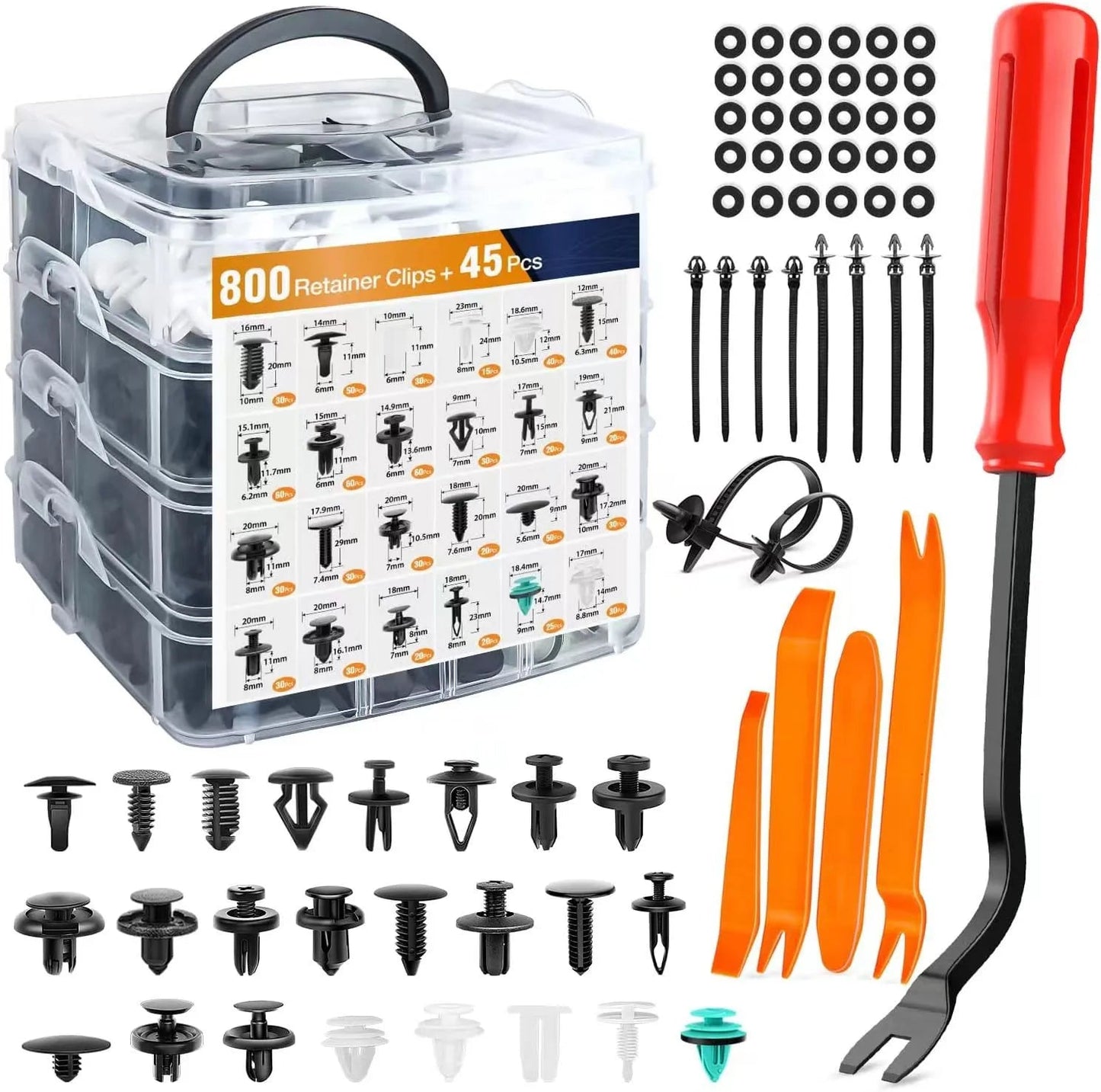 800pcs-100Pcs Car Fastener Clip Kit Fender Rivet Plastic Clips Auto Body Push Retainer Pin Rivet Bumper Door Trim Panel Repair sayaragear