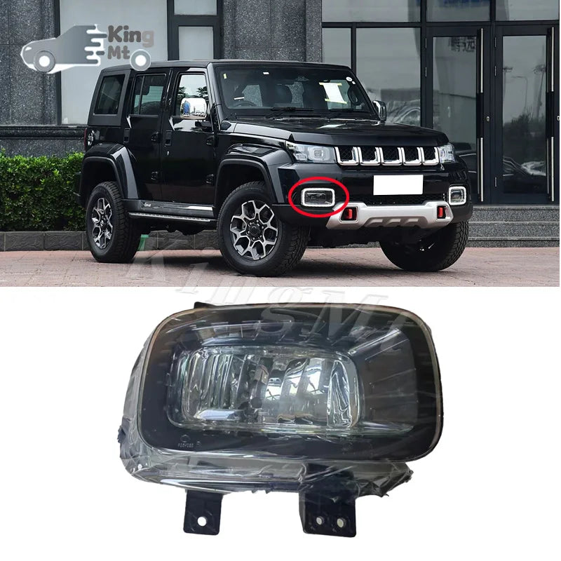 For BAIC BJ40C BJ40 PLUS Foglight Fog Light Assembly LED/ Halogen Front Bumper Fog Lamp Kit Replacement with Waterproof Housing sayaragear