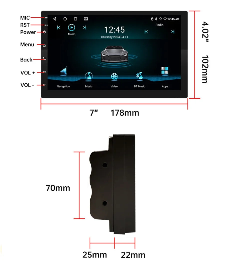 7/9/10 inch Universal Android 13 Car Radio 32G/64G Autoradio android 2 Din car radio GPS BT Central Multimedia Smart car systems sayaragear