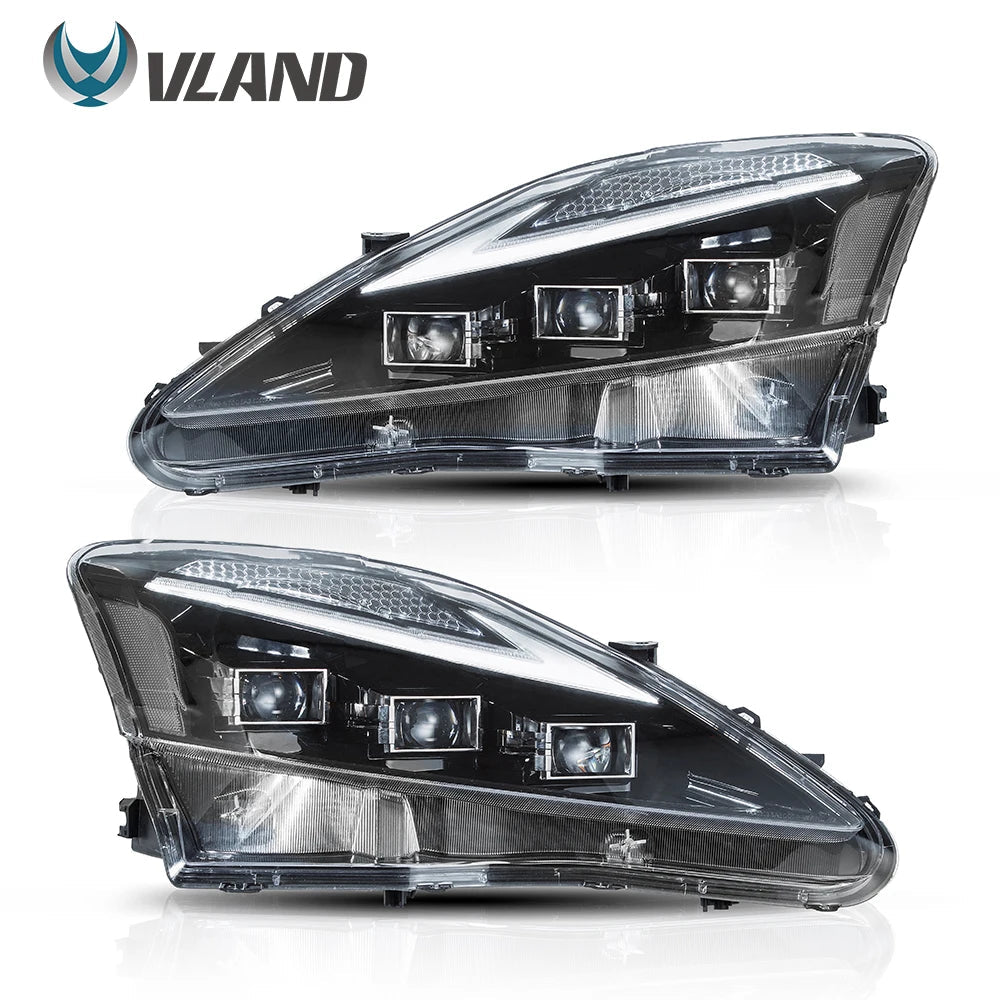 VLAND Car LED Headlights Assembly for Lexus IS250 IS350 C ISF 2006-2013 bule DRL Auto Styling Front Lamps Accessories Lights sayaragear