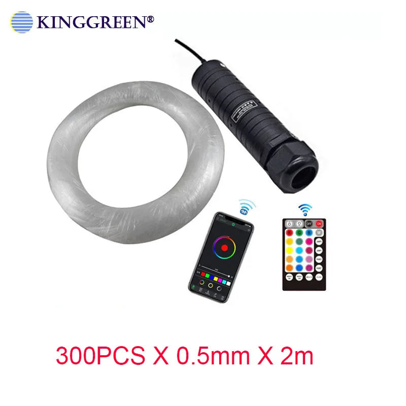LED Fiber Optic Car Light DC12V 6W RGB Car Roof Star Lights RF Remote Control with PMMA Optical Fiber Cable For Ceiling Lighting sayaragear