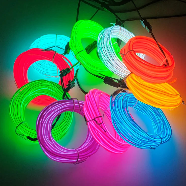 10/5/3m Multicolor Atmosphere Lighting LED Strip 5V DIY Flexible EL Cold Light Line Tube With USB Auto Decoration Ambient Lamp sayaragear