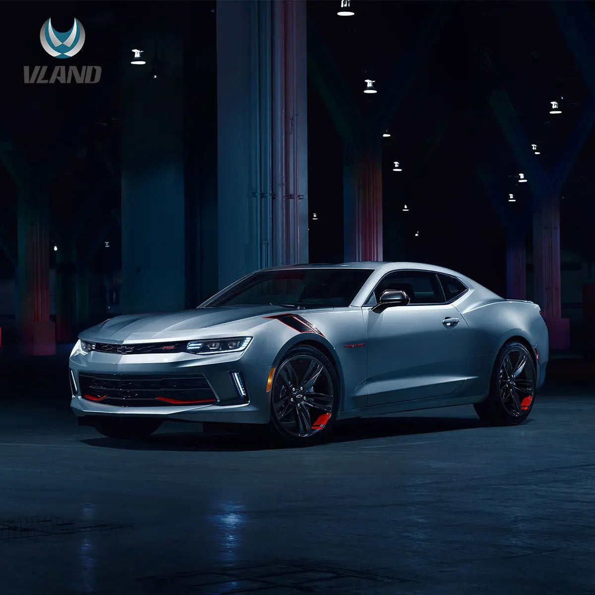 VLAND 16-18 Camaro & 19-24 Camaro ZL1 Black LED Dual Beam Projector Headlights W/ Start-up Animation sayaragear