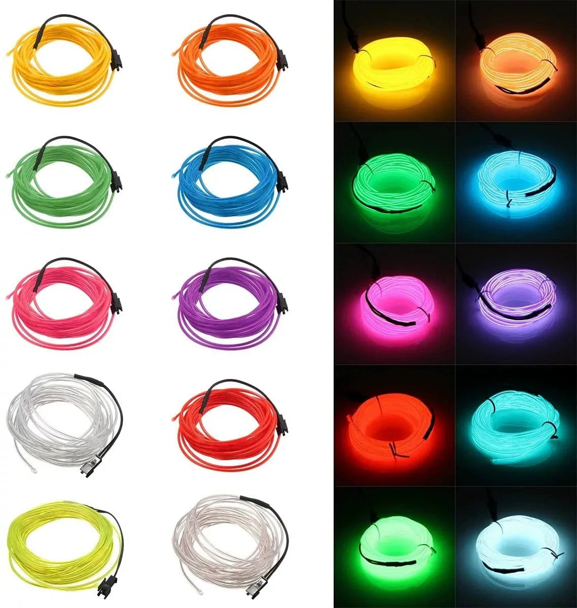 10/5/3m Multicolor Atmosphere Lighting LED Strip 5V DIY Flexible EL Cold Light Line Tube With USB Auto Decoration Ambient Lamp sayaragear