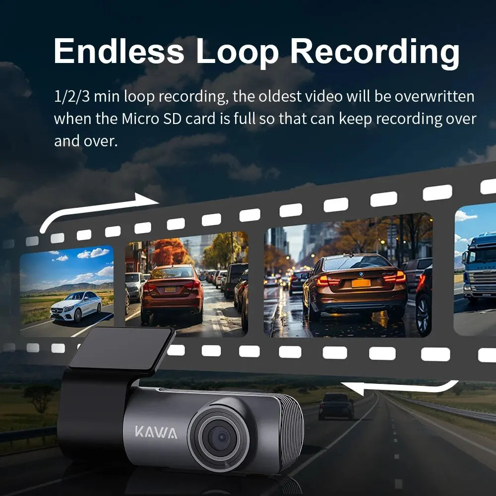 2K Dash Camera For Car DVR Dash Cam In The Car KAWA D5 Video Recorder Emergency Voice Control WiFi APP Monitor WDR Dashcam sayaragear