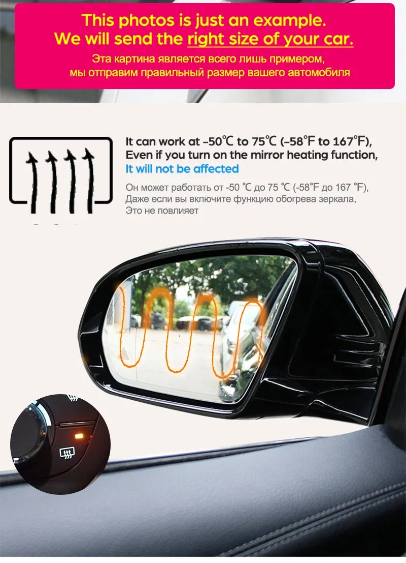 Full Cover Anti Fog Rainproof Film for Toyota Fortuner 2005 -2020 AN50 AN60 AN150 AN160 Hilux SW4 SR5 Rearview Mirror Protective sayaragear