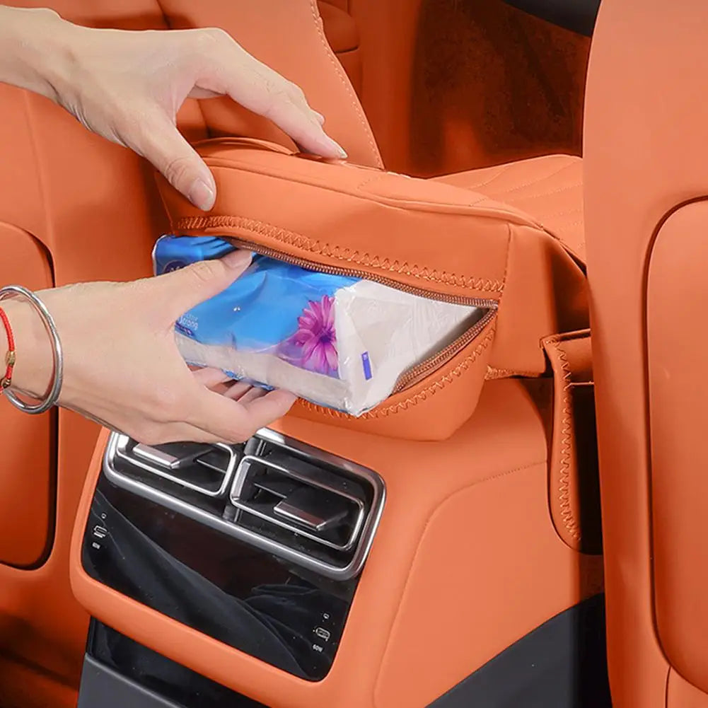 For Haval H9 2rd 2024 2025 Car Armrest Box Height Increase Pad Leather Protective Cover Storage Bag Auto Styling Accessories sayaragear