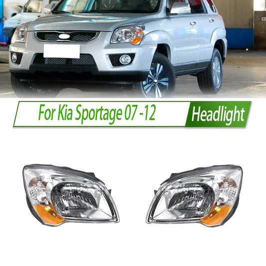 For Kia Sportage 07 -12 Halogen Headlight Assembly OEM Style Front Headlamp Bulb Socket Plug & Play Replacement sayaragear