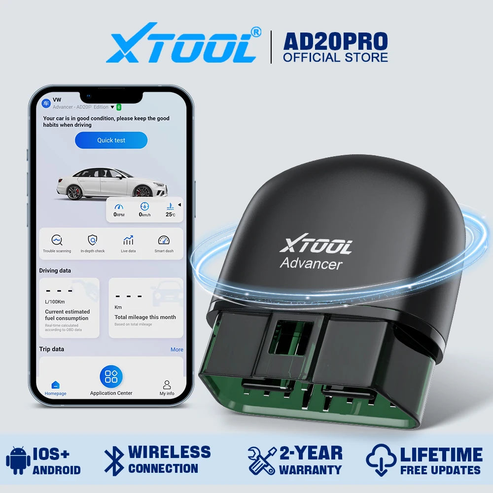 XTOOL Advancer AD20PRO OBD2 Bluetooth Scanner Full System Car Diagnostic Tool obd2 Scanner Oil Reset & Battery Tests Code Reader sayaragear