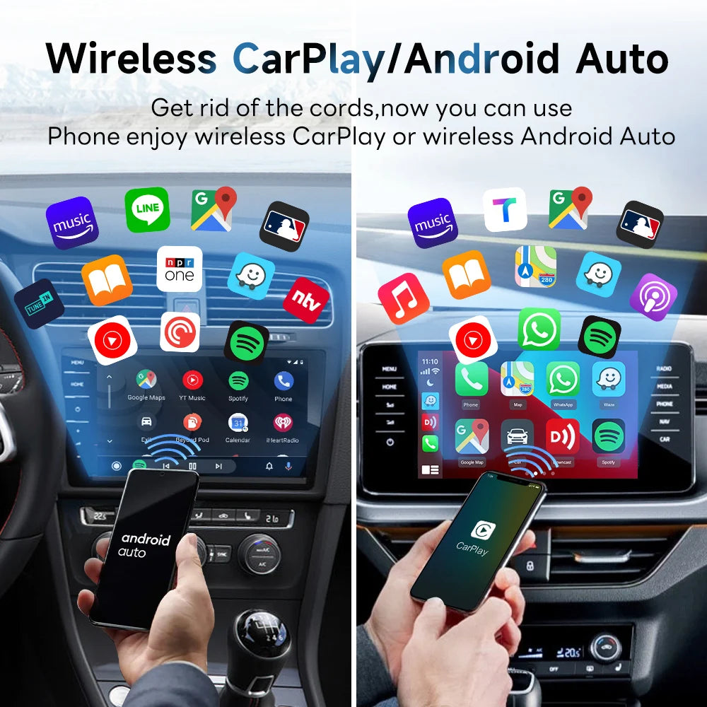 CarlinKit 5.0 Wired to Wireless Android Auto Box Wireless CarPlay Adapter Smart Car Ai Box WiFi Bluetooth Auto Connect Plug&Play sayaragear