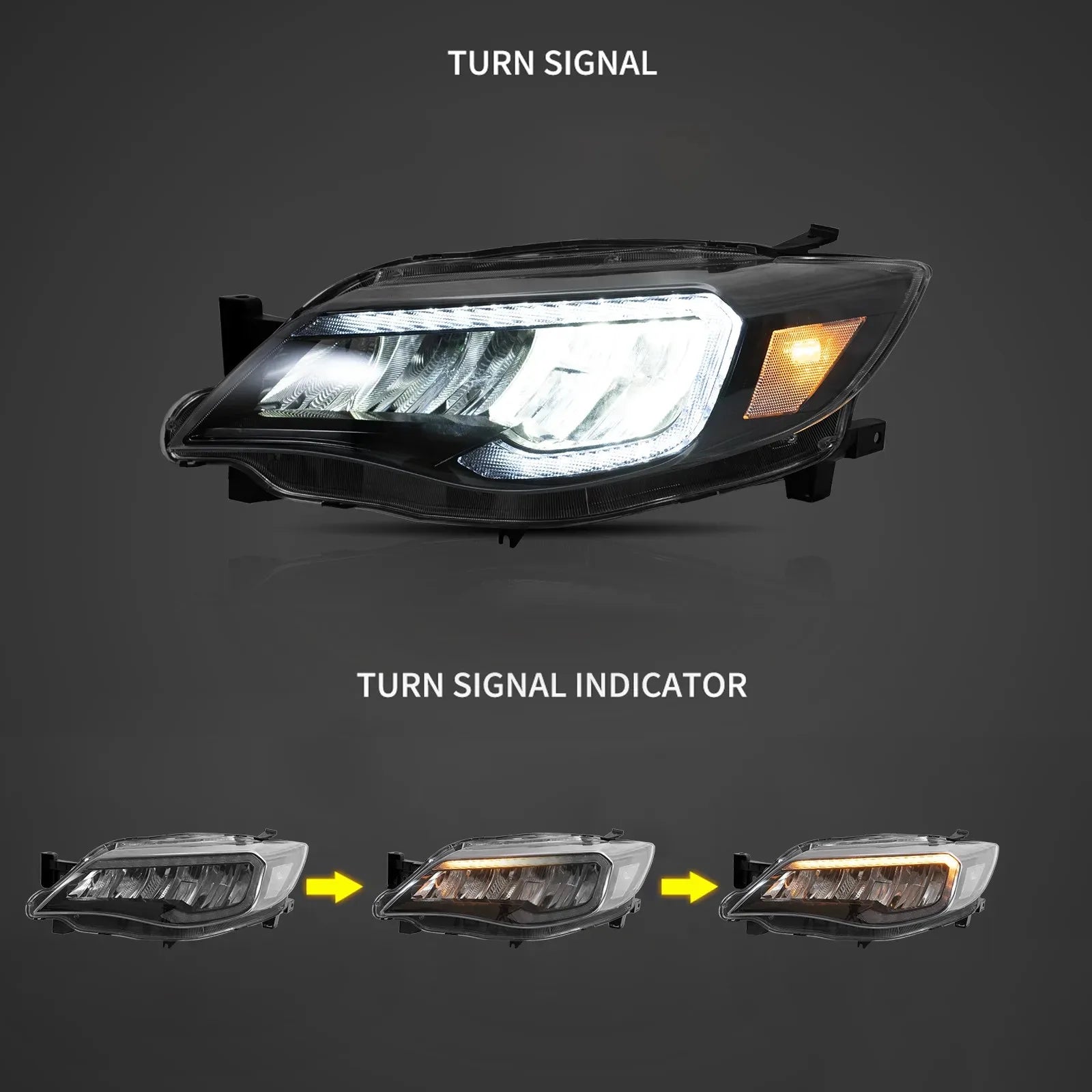 Vland 2008-2014 Impreza WRX STI Headlights W/ LED Reflection Bowl sayaragear