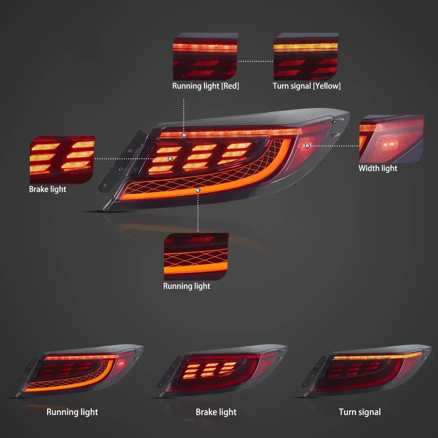 VLAND 2021-2023 GR86/BRZ Tail lights With LED Dynamic Welcome Lighting sayaragear