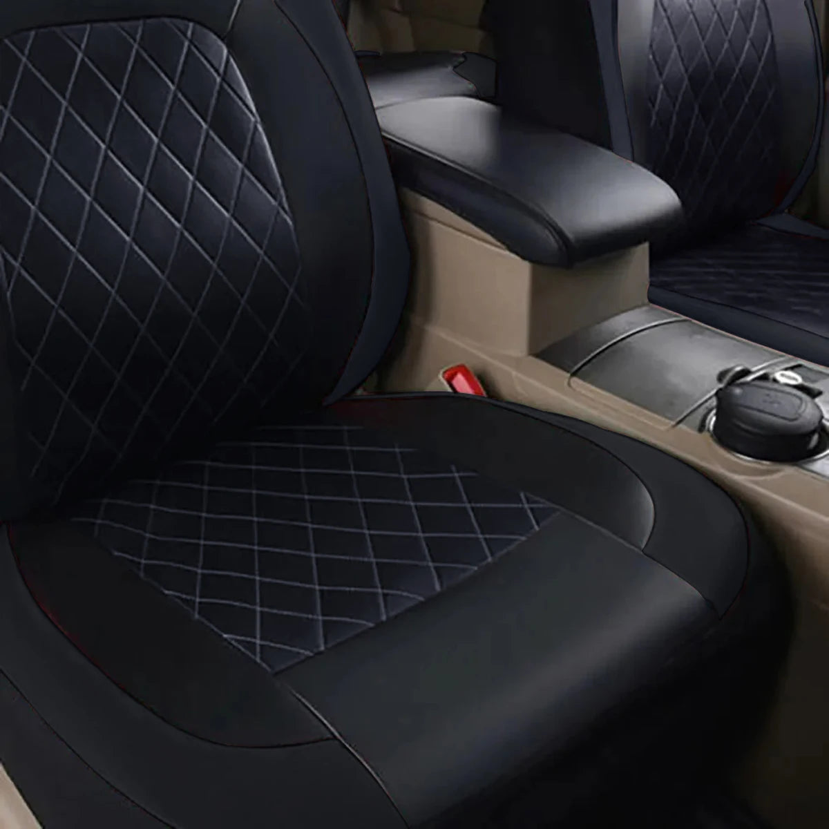 All Season Quited PU Leather Car Seat Cover Full Surrounded Seat Protector Waterproof Universal Fit Sedan Suv Pick-up Truck Seat sayaragear