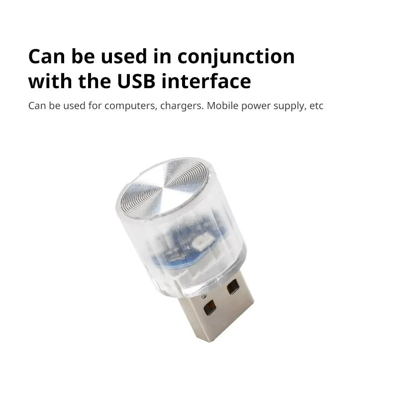 Car Mini USB LED Ambient Light Decorative Atmosphere Lamps for Interior Environment Auto PC Computer Portable Light Plug Play sayaragear