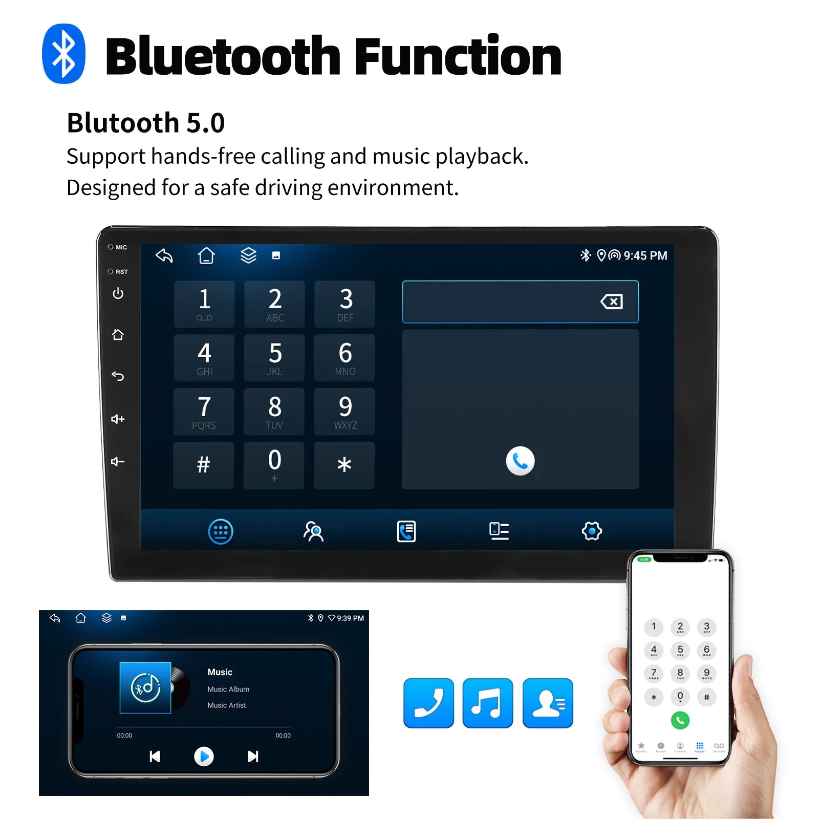 ESSGOO 7 9 10" Car Radio Android Auto Carplay Car Stereo Multimedia Player Universal WIFI GPS Autoradio Car Intelligent Systems sayaragear