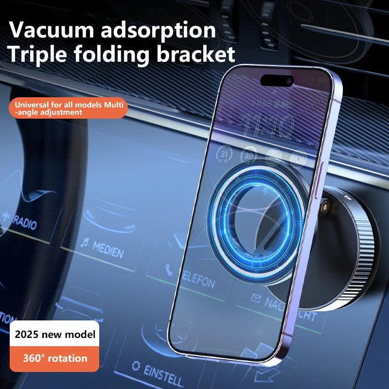 New Super Strong Magnetic Phone Holder Foldable Design 360° Adjustable Vacuum Car Mount For Car Desk Bathroom Holder 2026 sayaragear