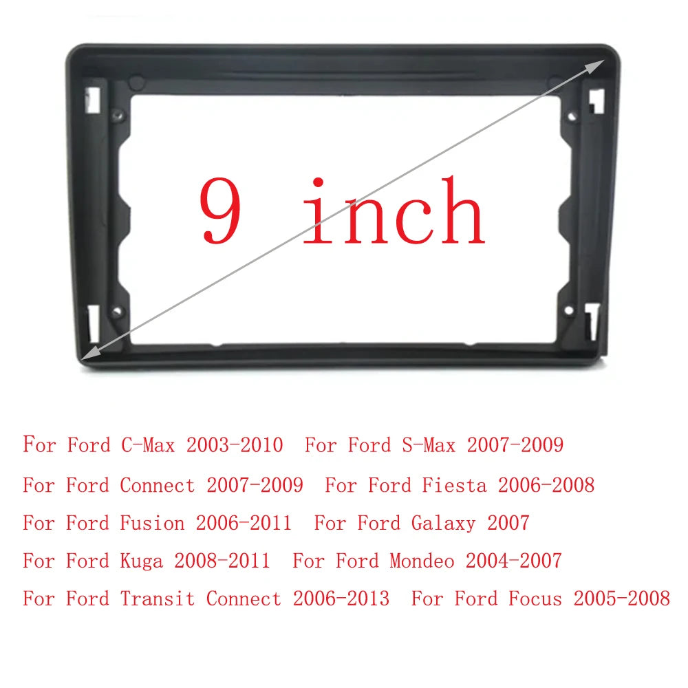 9 inch 2DIN Car Radio Fascias For Ford C-Max S-Max Connect Fiesta Fusion Galaxy Kuga Mondeo Transit Connect Focus Panel Harness sayaragear