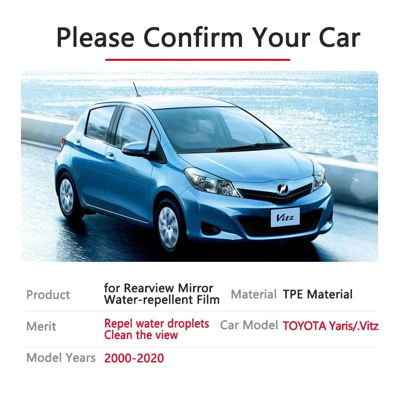 Full Cover Anti Fog Rainproof Film Rearview for Toyota Yaris Vitz 2000~2019 XP10 XP90 XP130 10 90 130 Car Stickers Accessories sayaragear