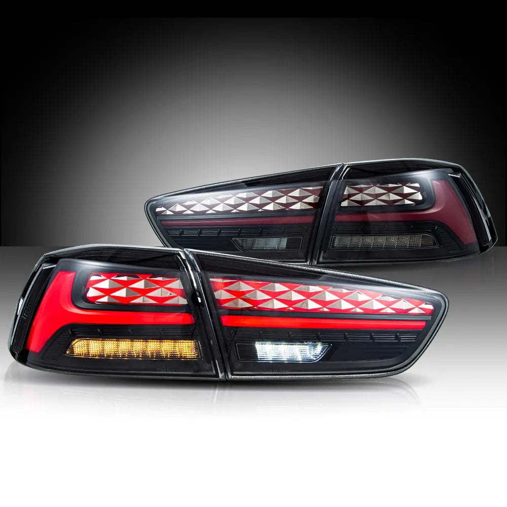 VLAND IV LED Tail Lights with Dynamic Welcome Lighting for 2008-2018 Mitsubishi Lancer and Lancer Evolution X Rear Light Assembl sayaragear