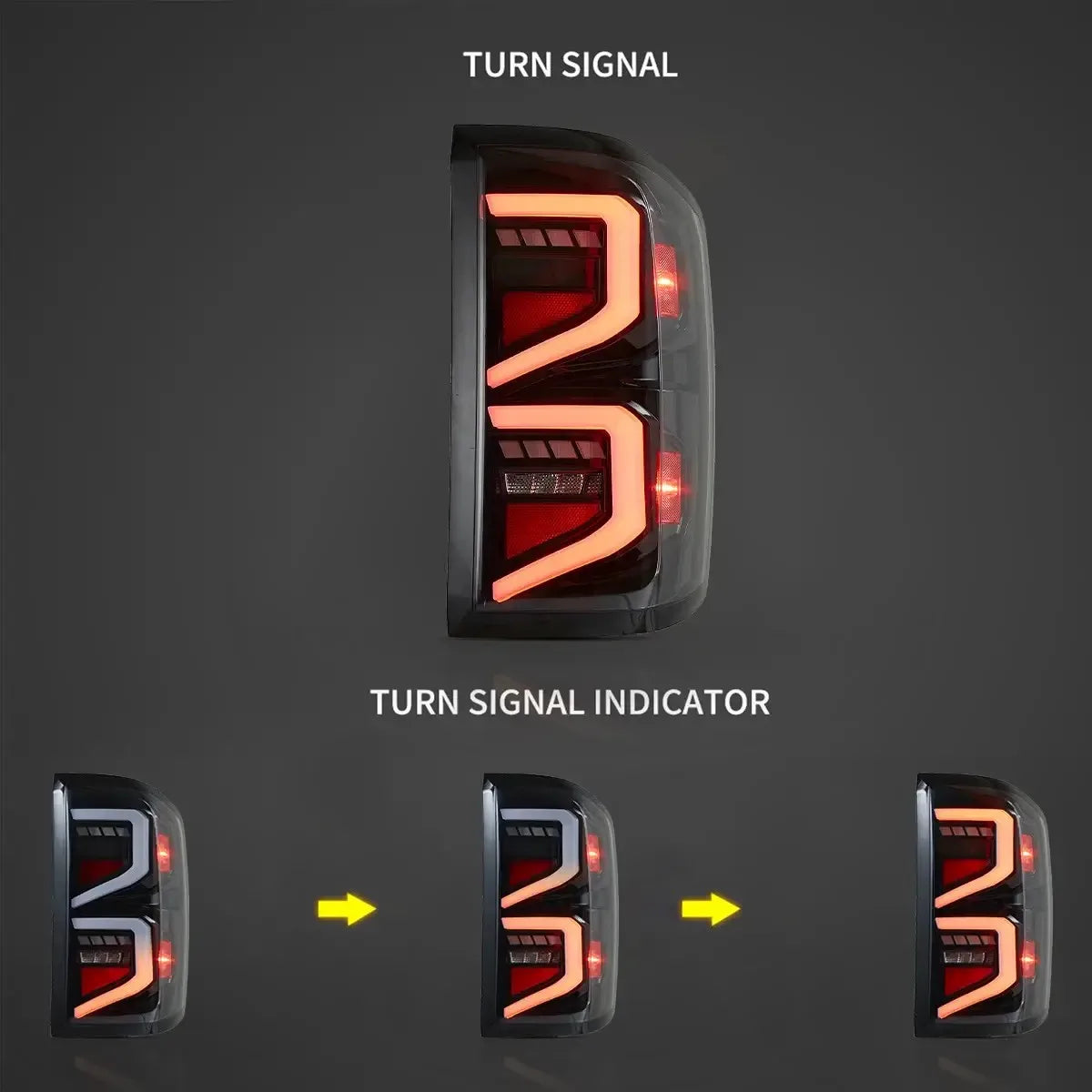 Vland 14-18 Silverado LED Tail Lights With Dynamic Welcome Lighting Rear Lamp Assembly Upgrade sayaragear