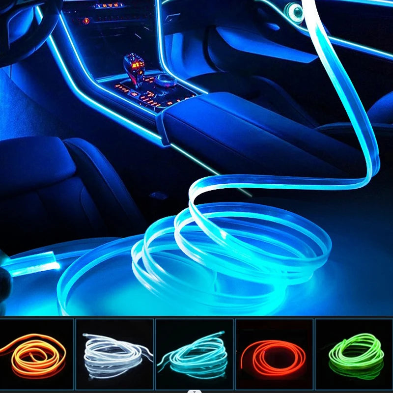 Car Interior Decorative Lamps Strips Atmosphere Lamp Cold Light Decorative Dashboard Console Auto LED Ambient Lights 1/2/3/4/5M sayaragear