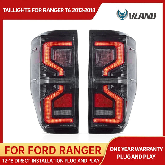 VLAND Taillight Assembly FIT FOR FORD RANGER 2012-2018 LED TAIL LAMP TAIL LAMP LED Running Light  LED Brake Light sayaragear