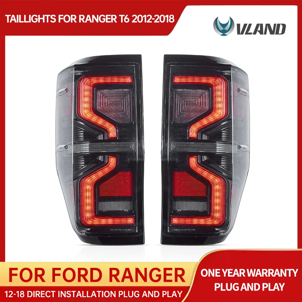 VLAND Taillight Assembly FIT FOR FORD RANGER 2012-2018 LED TAIL LAMP TAIL LAMP LED Running Light  LED Brake Light sayaragear