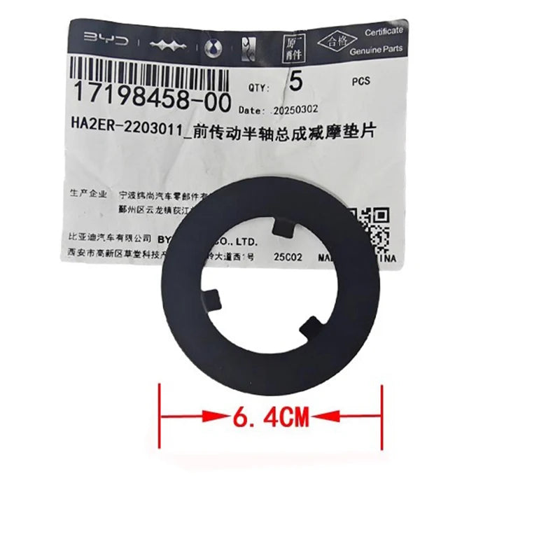 Front Drive Half Shaft Anti Friction Gasket for BYD QIN PLUS / Pro / EV Half Shaft Iron Gasket Car Accessories sayaragear