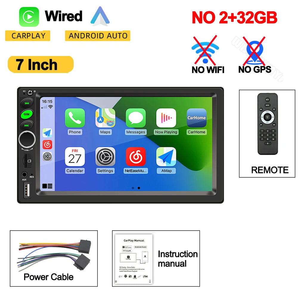 7/9/10 inch Universal Android 13 Car Radio 32G/64G Autoradio android 2 Din car radio GPS BT Central Multimedia Smart car systems sayaragear