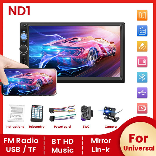 Navifly ND1 2 din Car Radio 7" HD Touch Screen Autoradio Multimedia Player Universal Car Stereo MP5 Player BT SWC TF FM Camera sayaragear