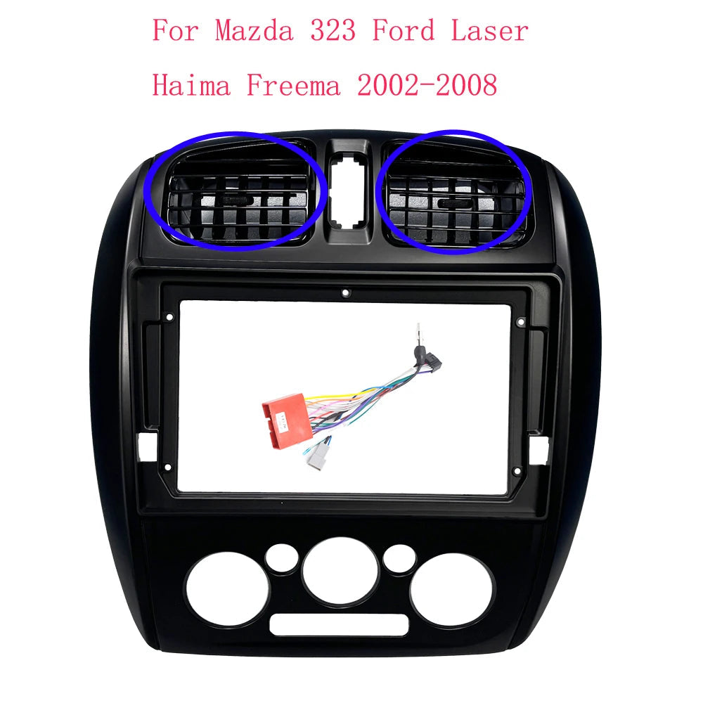 2Din Audio Face Plate Facia Frame For Mazda 323 Premacy Ford Laser 9 inch Big Screen Radio Stereo Panel Dash Mount Refitting Ki sayaragear