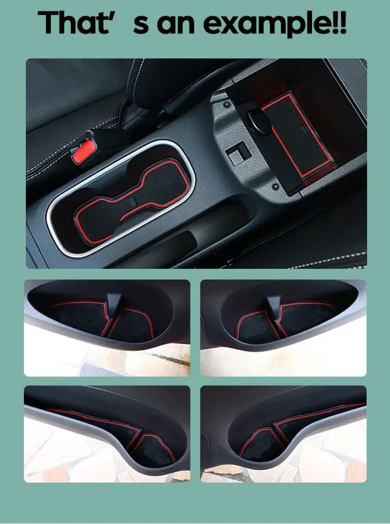 Anti-slip Pat Mat Water Coaster Car Groove Rubber Cushion Stickers Accessories for Suzuki Jimny JB64 JB74 Jimny Sierra 2019 2020 sayaragear