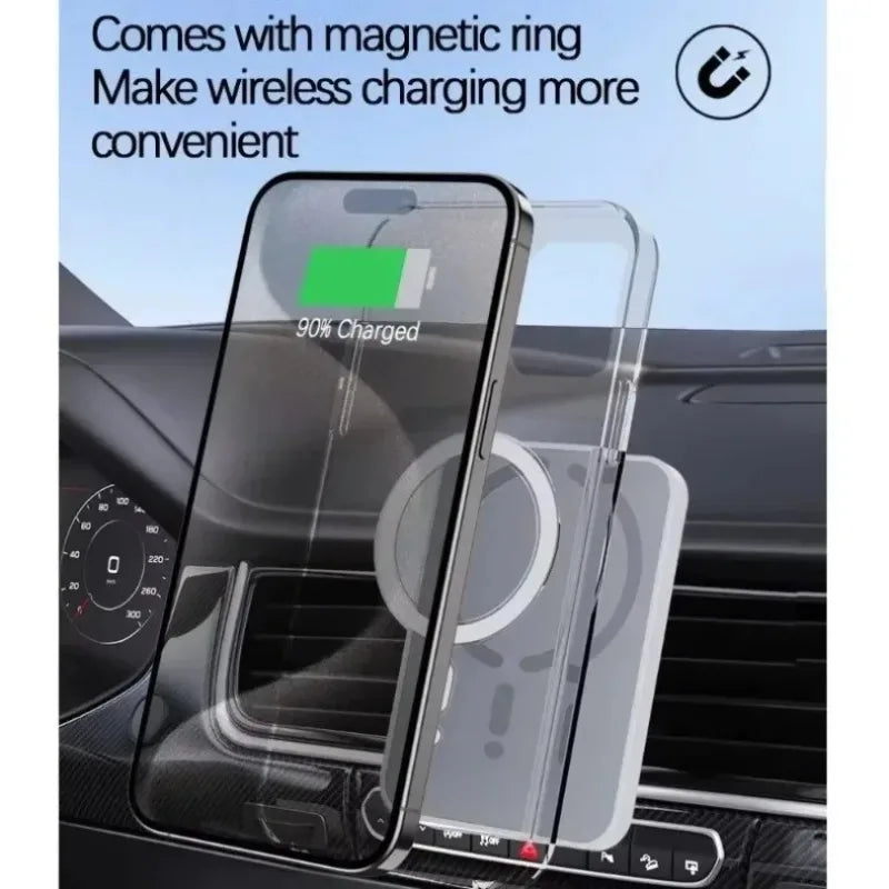 Magnetic Car Wireless Charger Air Vent GPS Phone Holder Stand For Magsafe iPhone 17 16 15 14 13 12 Pro Max Cell Fast Charging sayaragear
