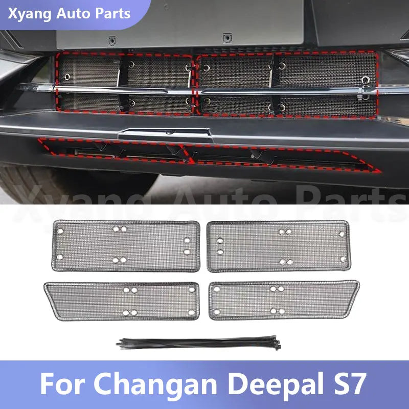 For Changan Deepal S7 Front Grille Middle Net Insect-Proof Net Water Tank Condenser Anti-Mosquito Catkin Net Cover sayaragear