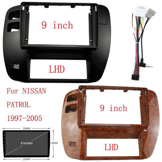 Car Android Radio Frame GPS Stereo Player 2DIN Head Unit Car Radio Fascias Dash Frame Panel For 1997-2005 NISSAN PATROL (9INCH) sayaragear