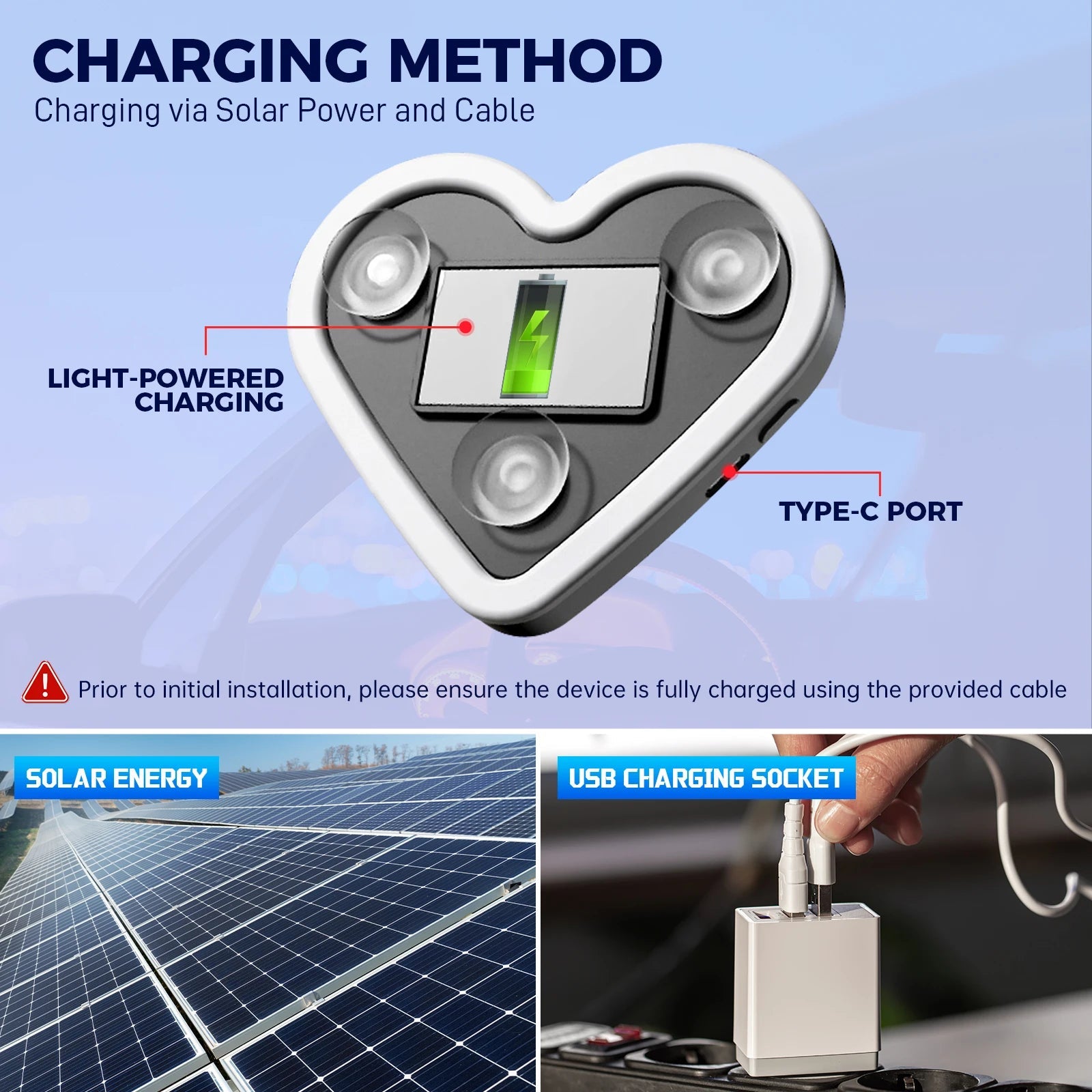 Solar Triangle Window Heart-Shaped Light Emitting Heart-Shaped Atmosphere Light Interior Wiring Free LED Atmosphere Light sayaragear