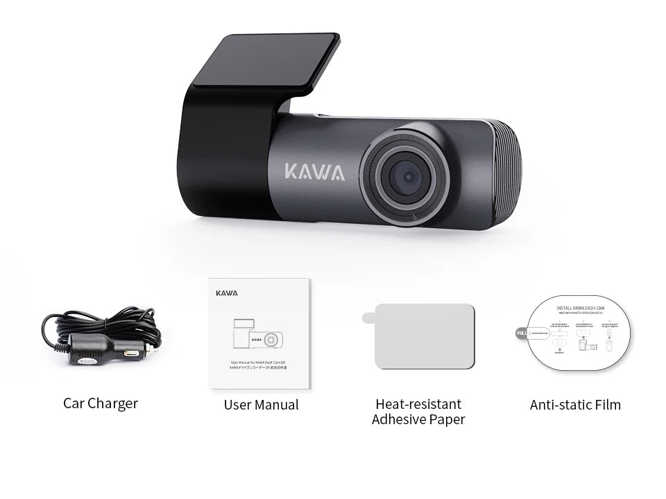 2K Dash Camera For Car DVR Dash Cam In The Car KAWA D5 Video Recorder Emergency Voice Control WiFi APP Monitor WDR Dashcam sayaragear