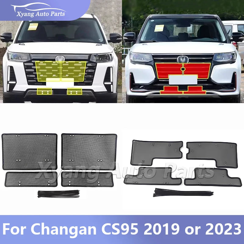 Car Front Grille Middle Net Insect-Proof Net Water Tank Condenser Anti-Mosquito Catkin Net Cover For Changan CS95 2019 - 2023 sayaragear