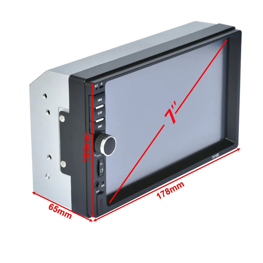 7" Double 2 DIN Car MP5 Player B-T Touch Screen Stereo Radio With 4led Camera sayaragear