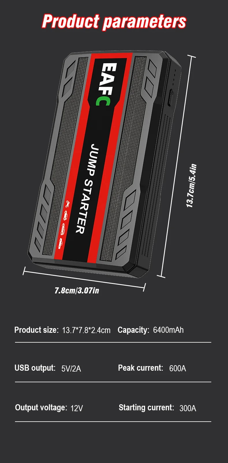 4000A/2000A/600A Portable Car Jump Starter PowerBank Booster Charger 12V Starting Device Petrol Diesel Car Booster JumpStarter sayaragear