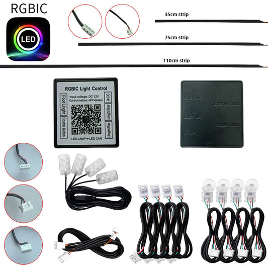 Full Colors Streamer Symphony RGBIC Ambient Light Accessories 3 wire LED Strip (RGB Door/Storage/Footlight 4 wire) "LED Lamp"App sayaragear