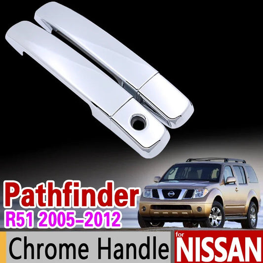 for Nissan Pathfinder R51 2005 - 2012 Chrome Handle Cover Trim Set 2006 2007 2008 2009 2010 2011 Accessories Sticker Car Styling sayaragear