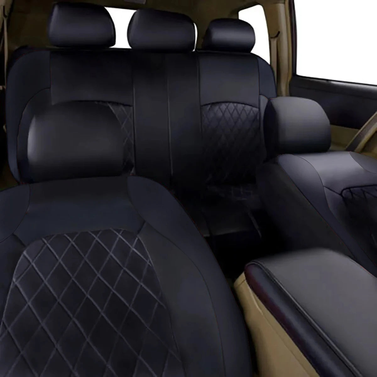 All Season Quited PU Leather Car Seat Cover Full Surrounded Seat Protector Waterproof Universal Fit Sedan Suv Pick-up Truck Seat sayaragear