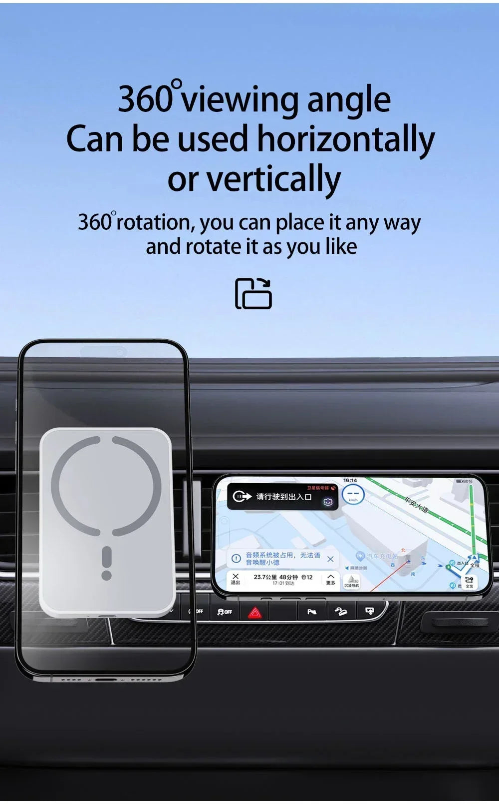 Magnetic Car Wireless Charger Air Vent GPS Phone Holder Stand For Magsafe iPhone 17 16 15 14 13 12 Pro Max Cell Fast Charging sayaragear